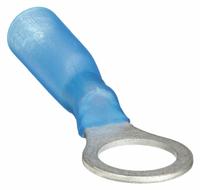 GRAINGER Ring Terminal: Blue, Heat Shrink Insulation, 5/16 in Stud Size, 16 AWG to 14 AWG Wire Sizes (MPN 5WHH8). Key specifications — Brand: GRAINGER.