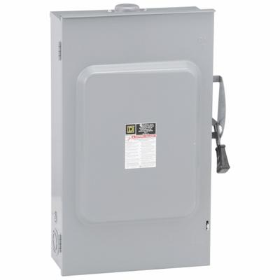 SQUARE D Safety Switch: Fusible, 200 A, Single Phase, 240V AC, Galvanized Steel - Fusible Safety Switches