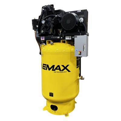 EMAX Electric Air Compressor: 15 hp, 2 Stage, Vertical, 80 gal, 57 cfm, 175 psi - Quiet Pressure Lubricated Electric Air Compressors with Silencer