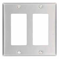 LEVITON Wall Plate: Decorator-Rocker, 2 Gang, Std Size (MPN 83409). Key specifications — Brand: LEVITON; Material: Aluminum.