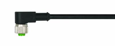 MURRELEKTRONIK Cordset: M12 Female Right Angle X Bare Wire, 4 Pins, Black, PVC, 3 m Cable Lg - Single-Ended Cordsets with PVC Jacket for Flexing Applications