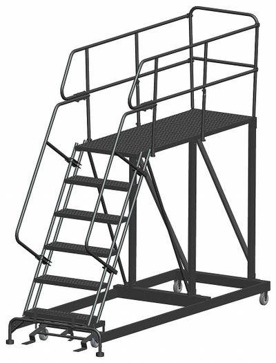 BALLYMORE Mobile Work Platform: 5 ft Platform Ht - Max, 36 in x 72 in, Steel - Manual-Lock Rolling Single-Access Platforms