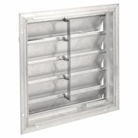 23"H-W 6.5"L Extrd Alu Backdraft Dampr: For 20 in Fan, Single Panel, 23 in H, 23 in W, 3 in D, Wall (MPN 4FZH6). Key specifications — Airflow Direction: Horizontal; Blade Type: Flat Blade; Brand: DAYTON; Maximum Air Velocity: 3250 fpm; Mounting Position: Vertical.