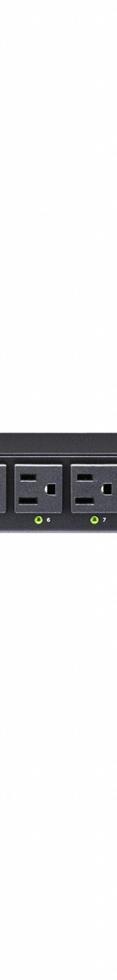 CYBER POWER Power Distribution Unit: Single-Phase, 8 Outlets, (8) NEMA 5-15R, Metered, 1 RU (MPN PDU41001). Key specifications — Plug Type: NEMA 5-15P; Brand: CYBER POWER; Phase: Single-Phase; Receptacle Type: (8) NEMA 5-15R; Mounting Location: Vertical Rack; Facing: Front.