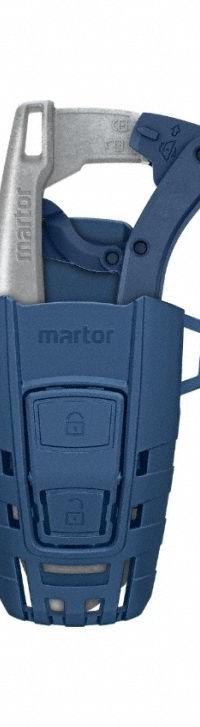 MARTOR Utility Knife: 3 1/2 in Overall Lg, Plain, 1 1/2 in Overall Wd, Plastic, Blue/Silver, Magnet (MPN 610102.09). Key specifications — attr307884: Magnet; attr307885: Stainless Steel Blunt Tip Trapezoid; attr307882: Blue; attr307878: Plain; attr307881: Plastic; attr324892: MARTOR.