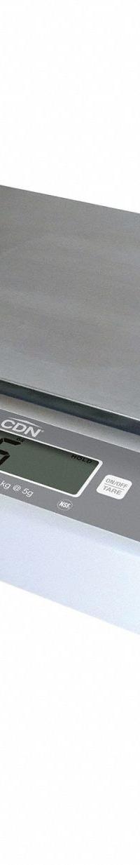 CDN Food Scale: 7 1/8 in Weighing Surface Dp, 11 3/8 in Weighing Surface Wd, 2 1/2 in Overall Ht (MPN SD5502). Key specifications — Readability: 0.2 oz/5 g; Brand: CDN; IP Rating: IP54.