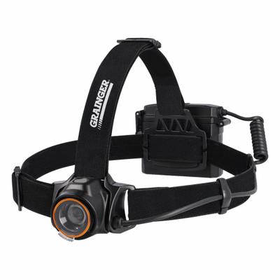 GRAINGER Rechargeable Headlamp: Rechargeable, 475 lm Max. Brightness, 68 hr Max Run Time - Rechargeable Headlamps