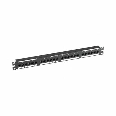 PANDUIT Patch Panel: Flat, 1 Rack Units, 24 Ports, 6A, IDC, Steel, 1 1/8 in Overall Ht - Rack-Mount Punchdown RJ45 Patch Panels