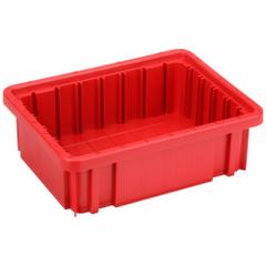 QUANTUM STORAGE SYSTEMS Divider Box: 0.1 cu ft, 10 7/8 in x 8 1/4 in x 3 1/2 in, Red, Plastic (MPN DG91035RD). Key specifications — attr1188527: Not Electrostatic Discharge Conductive; attr1188523: QUANTUM STORAGE SYSTEMS; attr1188508: Plastic; attr1188525: Lid Not Included; attr1188526: Not Nesting Capable; attr1188524: Dividers Not Included.
