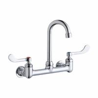ELKAY Handle-Operated Faucet: Wall, Centerset, Brass, Chrome Plated, 1.5 gpm Flow Rate, Gooseneck (MPN LK940GN04T4H). Key specifications — Color/Finish: Chrome Plated; Series: Elkay®; Includes: Vandal-Resistant Aerator.