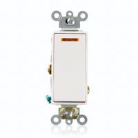 LEVITON Wall Switch: Rocker Switch, Single Pole, Maintained, White, 120V AC, 20 A (MPN 5631-2W). Key specifications — Illuminated: Yes.