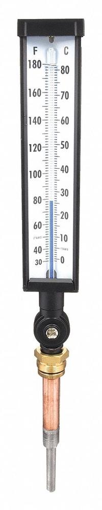 APPROVED VENDOR Industrial Glass Thermometer: 30°F to 180°F /0°C to 80°C, +/-1% Accuracy (MPN 4LZP8). Key specifications — Thermometer Thread Type: UNEF; Accuracy: +/-1%; Brand: APPROVED VENDOR.