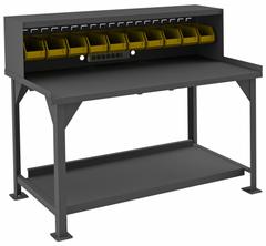DURHAM MFG Workbench: Fixed Ht, Steel, 60 in x 30 in, 4,000 lb Overall Load Capacity, Gray (MPN DWB-3060-BE-RSR-95). Key specifications — Brand: DURHAM MFG.