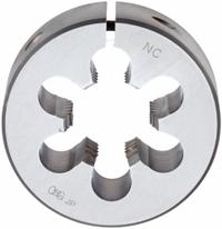 OSG Round Threading Die: 1 3/8"-6 UNC, 3 in OD, Solid, High Speed Steel (MPN 2715700)