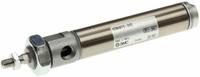 SMC Round Body Cylinder: 3/4 in Bore, 2 in Stroke, Non-Repairable, Stainless Steel, Nose Mounting (MPN NCMKB075-0200C-XC6). Key specifications — attr1122958: Non-Rotating Rod; attr942235: Stainless Steel; attr942202: SMC; attr942227: Nose; attr942243: NCM.