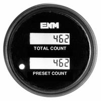 ENM Electronic Counter: Digital Counters, Front Panel Mounting, 75 Hz Count Speed - Max, LCD, Relay (MPN PC1210G0). Key specifications — Features: Solid State Electronics; Mounting Style: Panel; Output Rating: 0.2A @ 40V DC; NEMA Enclosure Rating: 4X; Brand: ENM; Manufacturer Part Number: PC1210G0.