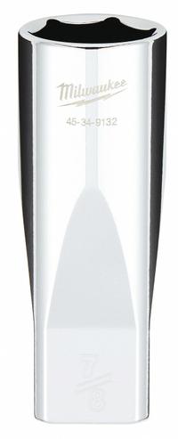 MILWAUKEE Deep Well Socket: SAE, 1/2 in Drive Size, 7/8 in Socket Size, 6-Point, Deep, Chrome (MPN 45-34-9132). Key specifications — attr1204417: MILWAUKEE; attr1204392: Chrome.