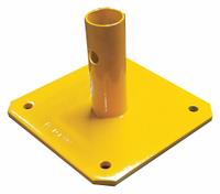 BIL-JAX Scaffold Base Plate: Base Plate, Steel, Platforms (MPN 0030-116). Key specifications — Color: Yellow; Compatible with Manufacturer Model Number: 6004-02552; Included Components: Snap Pin; Material: Steel; Product Type: Base Plate; Brand: BIL-JAX.