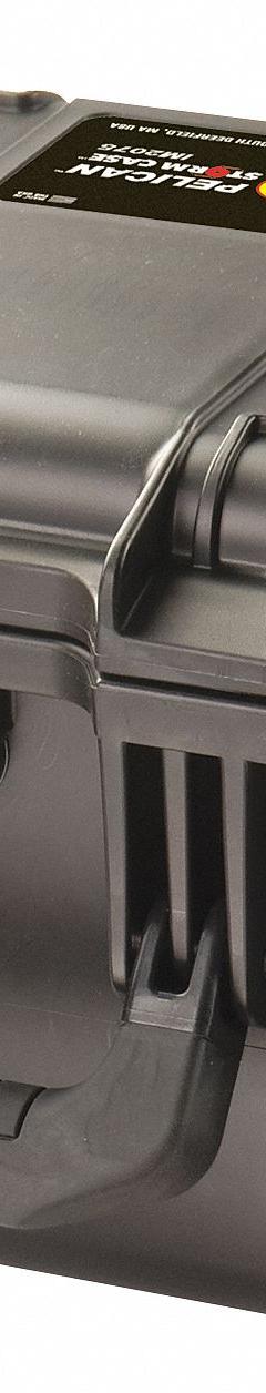 PELICAN Protective Case: 7 1/2 in x 9 1/2 in x 7 1/4 in Inside, No Foam, Black, Stationary, 3 lb Wt (MPN IM2075-X0000). Key specifications — Closure Type: Padlock Hasp; Brand: PELICAN; Carry-On Size: Yes.