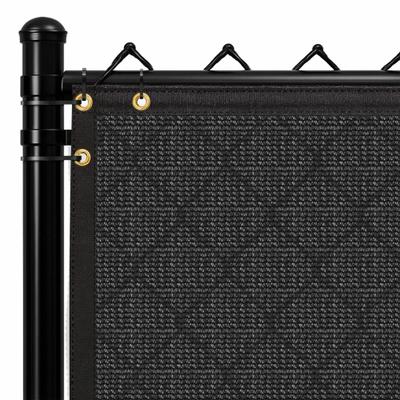 KEYSTONE FABRICS Privacy Screen: Black, High-Density Polyethylene, 5.66 ft Overall Ht - Privacy & Shade Screens