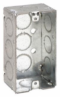 RACO Electrical Box: Steel, Steel Material & Nominal Size, 1 Gangs, 1 1/2 in Box Dp, 2 1/8 in Box Wd (MPN 650). Key specifications — Brand: RACO; Bracket Style: Without Bracket; Clamp Style: Without Clamps.