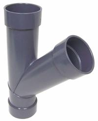 4"dia 17.75"L 45° PVC Wye Branch: PVC, For 4 in Duct Dia, 17 3/4 in Overall Lg, 45° Angle (MPN PVCW04). Key specifications — Brand: PLASTIC SUPPLY.