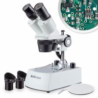 GLOBE SCIENTIFIC Microscope: Stereo, Binocular, 20X to 40X, 53 mm, 40x, LED (MPN A-SE306R-P-LED). Key specifications — attr1026048: GLOBE SCIENTIFIC; attr1026068: 40x; attr1026078: 20X to 40X; attr1026095: 53 mm.