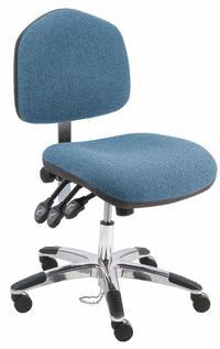 Ergonomic Chair: Fabric, Armless, Ht Range 17 in to 22 in, 21 1/2 in Seat Wd, 19 in Seat Dp, Blue (MPN WAS-DF-TLC-WW-BLUE). Key specifications — Foot Support: No; Back Tilt Backward: 80°; Back Tilt Forward: 105°; Base Material: Aluminum; Brand: BENCHPRO; Product Type: Ergonomic Chair; ESD-Safe: Not ESD Safe; Seat Tilt Backward: 10°.