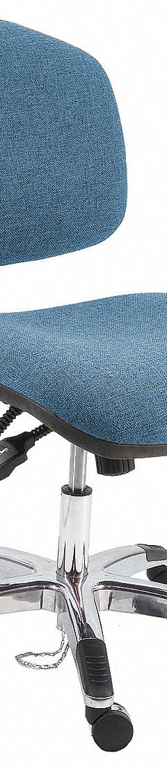 Ergonomic Chair: Fabric, Armless, Ht Range 17 in to 22 in, 21 1/2 in Seat Wd, 19 in Seat Dp, Blue (MPN WAS-DF-TLC-WW-BLUE). Key specifications — Foot Support: No; Back Tilt Backward: 80°; Back Tilt Forward: 105°; Base Material: Aluminum; Brand: BENCHPRO; Product Type: Ergonomic Chair; ESD-Safe: Not ESD Safe; Seat Tilt Backward: 10°.