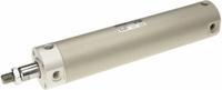 SMC Round Body Cylinder: 1 1/2 in Bore, 6 in Stroke, Repairable, Aluminum, Basic Mounting, NCG, Air (MPN NCDGBN40-0600). Key specifications — attr1122958: Rotating Rod; attr942235: Carbon Steel; attr942202: SMC; attr942209: Aluminum; attr942227: Basic; attr942243: NCG.