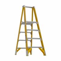 WERNER Platform Stepladder: 4 ft Ladder Size, Fiberglass, 375 lb Load Capacity, 26 lb Wt (MPN P7404). Key specifications — Brand: WERNER; Included Features: Guard Rail.