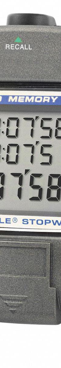 TRACEABLE Memory Stopwatch: +/-0.001% Accuracy, Recall 300 Records/Stopwatch Functions, LCD, Audible (MPN 1052). Key specifications — Count Direction: Count Up; Accuracy: +/-0.001%; Alarm Type: Audible; Calibration Certificate Type: NIST; Digital Display Screen Type: LCD; Maximum Time Capacity: 9 hours, 59 minutes, 59 seconds, 99 hundredths; Resistance Properties: Water Resistant; Brand: TRACEABLE.