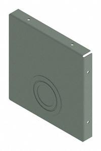 HOFFMAN Wireway Closure Plate: 12 in Wd, 12 in Ht, 14 ga Gauge, 1, With Knockouts, Steel, Painted (MPN F1212GCP). Key specifications — Brand: HOFFMAN; Finish: Painted; With/Without Knockouts - Broad: Yes.