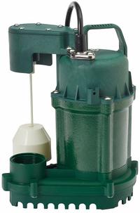 ZOELLER Submersible Sump Pump: 1/3 hp, 115V AC, 30 gpm Flow Rate @ 10' of Head, 1 1/2 in FNPT, Auto (MPN 73-0001). Key specifications — Rated Voltage: 115V AC; Brand: ZOELLER; Switch: Integral Vertical Float.
