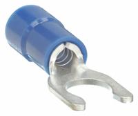 GRAINGER Fork Terminals: Blue, Vinyl, #6 Stud Size, 16 AWG – 14 AWG Wire Range, Locking Fork, 600 V (MPN 4FRD5). Key specifications — Barrel Style: Funnel Entry; Manufacturer Part Number: 4FRD5; Brand: GRAINGER.
