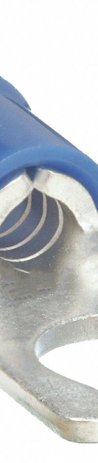 GRAINGER Fork Terminals: Blue, Vinyl, #6 Stud Size, 16 AWG – 14 AWG Wire Range, Locking Fork, 600 V (MPN 4FRD5). Key specifications — Barrel Style: Funnel Entry; Manufacturer Part Number: 4FRD5; Brand: GRAINGER.