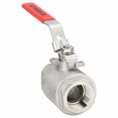 KECKLEY Manual Two-Way Ball Valve: 1 1/2 in, Stainless Steel, Straight, FNPT x FNPT, One-Piece (MPN BVS2THFSSRGSL-150). Key specifications — Brand: KECKLEY; Handle: Locking Lever.