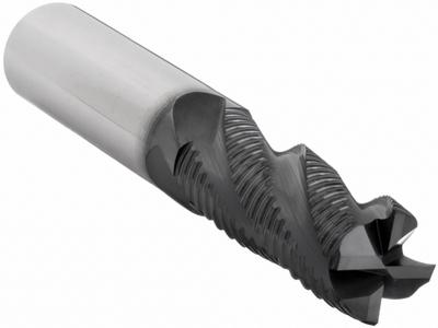 OSG Roughing End Mill: Carbide, TiAlN Coated, 4 Flute, 1/2" Mill Dia, 1-1/4" LOC - Square Carbide Roughing End Mills for Steel & Cast Iron