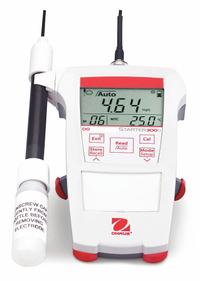 OHAUS Dissolved Oxygen Meter: Dissolved Oxygen/Temp, 400% DO Concentration - Max, ±1% DO Accuracy (MPN ST300D). Key specifications — Includes: STDO11 Galvanic DO Probe; DO Accuracy: ±1%; Temp Accuracy: 0.3°C; Brand: OHAUS; DO Resolution: 0.1%.