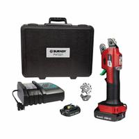 BURNDY Battery Crimper: 18 V, Die Head, 1 AWG Max Copper, For Interchangeable Dies, Scissor Head (MPN PAT221D02A2). Key specifications — attr532196: Yes; attr557685: 22 AWG; attr557684: 22 AWG; attr557683: 1 AWG; attr557682: 1 AWG; attr532165: Makita 18V LXT; attr533563: Burndy; attr532179: (2) Batteries.