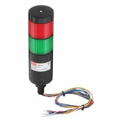 Dayton Tower Light Assembly: 2 Tier, Green/Red, No Sounder Tier, 7 3/4 in Overall Ht - Two-Tier Tower Light Assemblies
