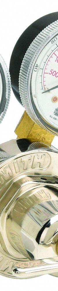 SMITH EQUIPMENT Gas Regulator: Single Stage, CGA 350 Inlet, 9/16"-18 M LH Outlet, 100 psig (MPN 30-100-350). Key specifications — Brand: SMITH EQUIPMENT; Manufacturer Part Number: 30-100-350; Diaphragm Material: Neoprene; Outlet Connection: 9/16"-18 M LH; Inlet Connection: CGA 350.