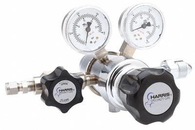 HARRIS High Purity Gas Regulator: Two Stage, CGA 320 Inlet, 1/4" Tube Outlet - High-Purity Air & Inert Gas Regulators