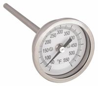 APPROVED VENDOR Dial Thermometer: 50°F to 550°F, ±1% Accuracy, 4 in Stem Lg, 2 in Dial Dia (MPN 1NFX1). Key specifications — Accuracy: ±1 %; Brand: APPROVED VENDOR.