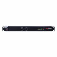 CYBER POWER Power Distribution Unit: 120V AC, 12 Outlets, (10) Rear NEMA 5-15R/(2) Front NEMA 5-15R (MPN CPS1220RMS). Key specifications — Plug Type: NEMA 5-20P; Brand: CYBER POWER; Maximum Input Voltage: 120V AC; Receptacle Type: (2) Front NEMA 5-15R; Mounting Location: Vertical Rack; Facing: 2 Front/10 Rear.