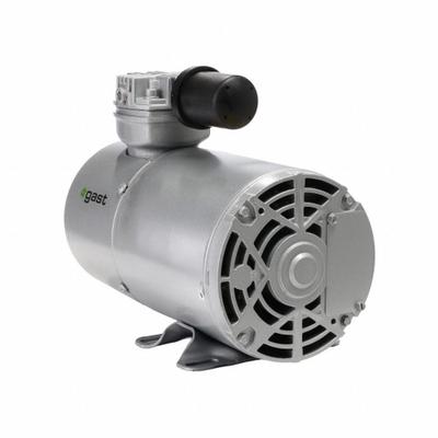 GAST Piston Air Compressor: 0.25 hp, 1 Phase, 115V AC, 100 psi Max Continuous Pressure - Reciprocating Piston Compressor/Vacuum Pumps
