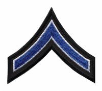 HEROS PRIDE Embroidered Patch: PFC, 3 in, Black, Polyester/Rayon, Rank Insignia, 1 PR (MPN 5421P). Key specifications — attr188498: 3 in; attr188499: Black; attr188500: Rayon; attr188503: PFC; attr193746: HEROS PRIDE.