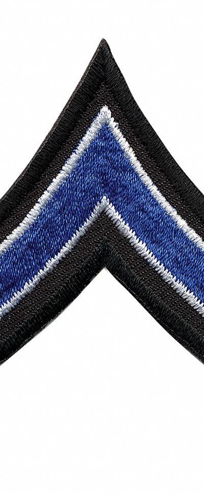 HEROS PRIDE Embroidered Patch: PFC, 3 in, Black, Polyester/Rayon, Rank Insignia - Embroidered Insignia