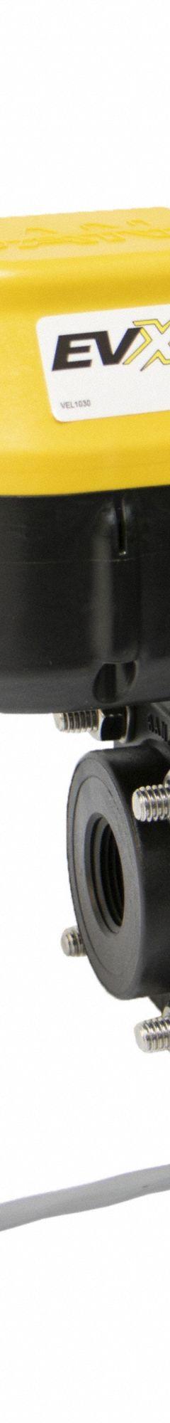 BANJO Electrically Actuated Two-Way Ball Valve: 3/4 in Nominal Valve Size, 24V DC, Three-Piece, NPT (MPN EVX07124). Key specifications — Actuator Features: Internally Fused/Automatic Reset; Brand: BANJO.