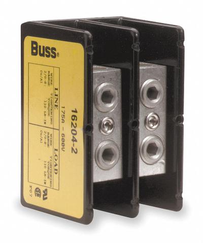 BUSSMANN Power Distribution Block: Open, Lug, Lug - Open Blocks with Lugs